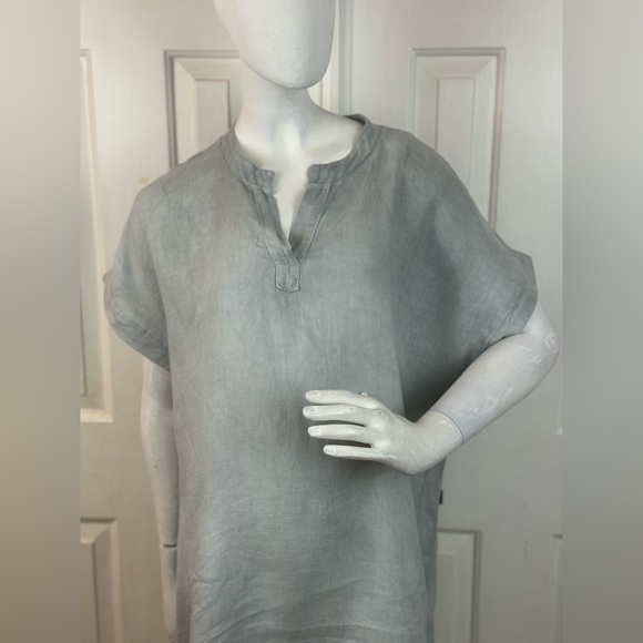 Italy 100% Linen Gray Linen Kaftan Dress. - Picture 11 of 15
